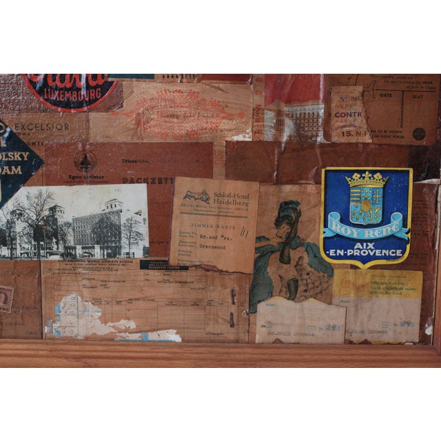 Mid-Century Framed European Grand Tour Hotel Label Collage For Sale - Image 14 of 17