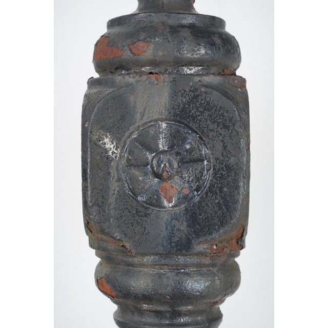 Early 20th Century Pair of Antique Victorian 47.5 In. Cast Iron Newel Posts For Sale - Image 5 of 14