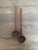 Pair of vintage Danish wooden salad serving spoons. Likely made of teak, these vintage Danish serving spoons would add a...