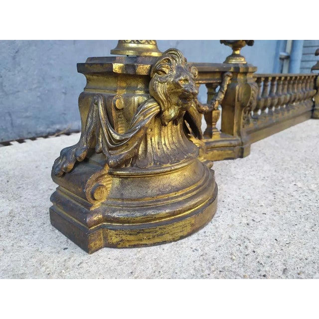 Louis XVI Style Gilt Bronze Fireplace Andiron For Sale - Image 6 of 18