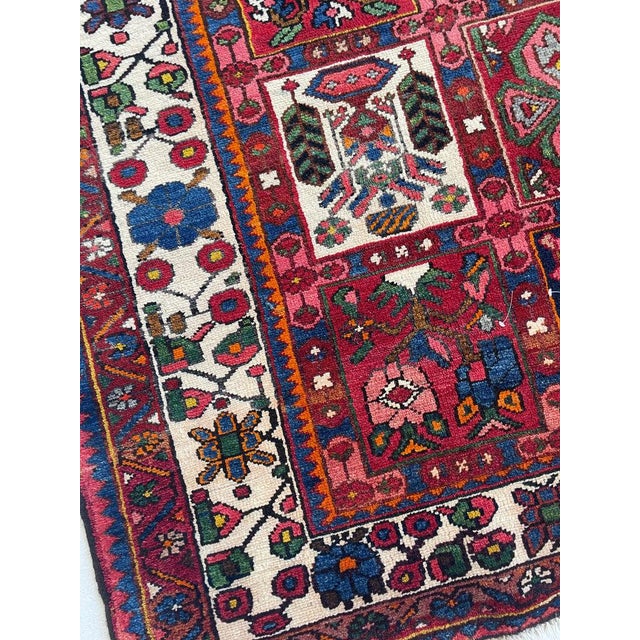 1950s Semi-Antique Persian Bakhtiari with Iconic Garden Design Rug 7.2 x 10.7 For Sale - Image 5 of 11
