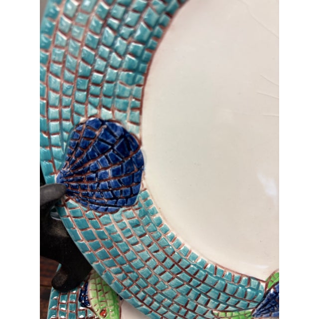 Vintage Italian Mosaic Ocean Inspired Lunch Plates - Set of 6 For Sale In New York - Image 6 of 8