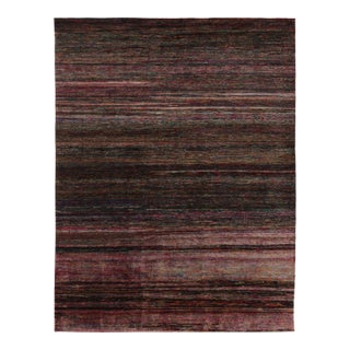 Rug & Kilim’s Modern Textural Rug, Vibrant Polychromatic Striae Over Pink Tones For Sale