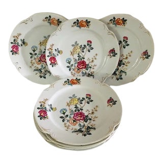 Vintage Charm Crest China Mayfair Dinner Plates - Set of 8 For Sale