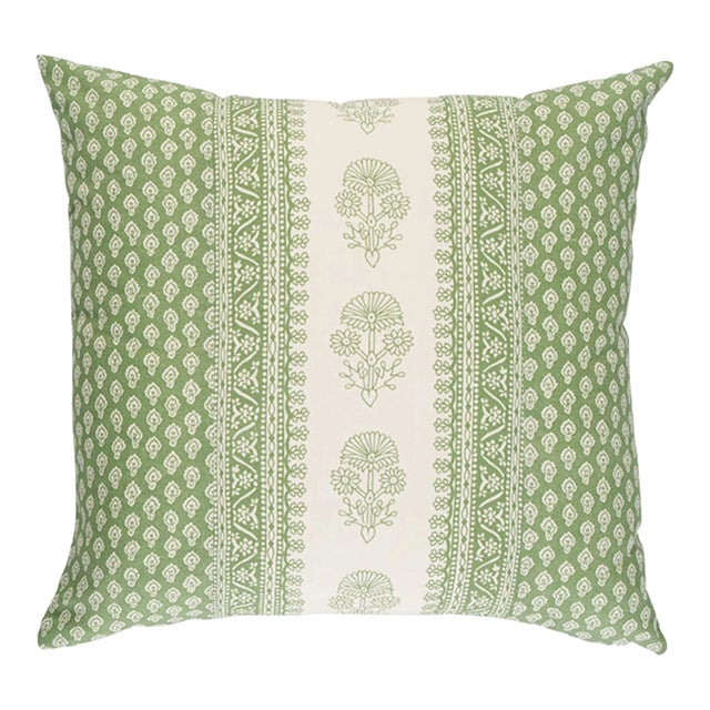 Schumacher x Mark D. Sikes Hyacinth 18" I/O Pillow In Leaf Green For Sale