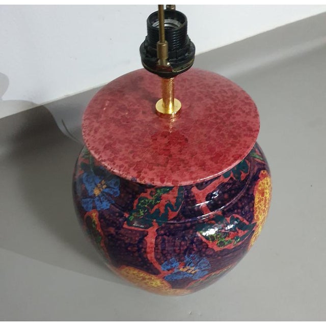 French Hand-Turned Glazed Ceramic Vase Table Lamps, Set of 2 For Sale - Image 9 of 16