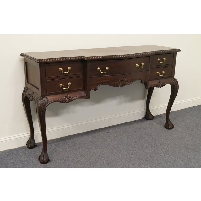 VINTAGE ANTIQUE Solid Mahogany Traditional Chippendale Style Ball & Claw 67" Sideboard Buffet 37.75" High 67.5" Wide...