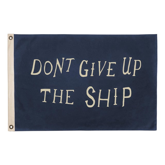 Medium "Don't Give Up the Ship" Cotton Canvas Flag For Sale