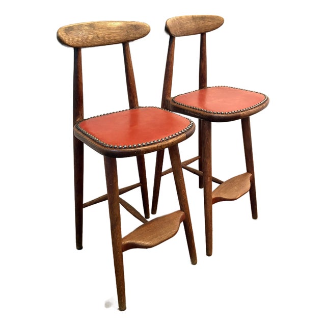 Vilhelm Wohlert for Stolefabriken Odense, Wood Bar Stools For Sale