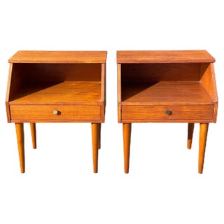 Danish Teak Nightstands, 1960s, Set of 2 For Sale