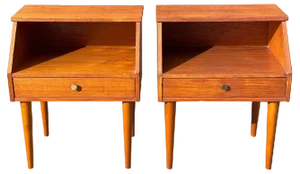 Danish Teak Nightstands, 1960s, Set of 2