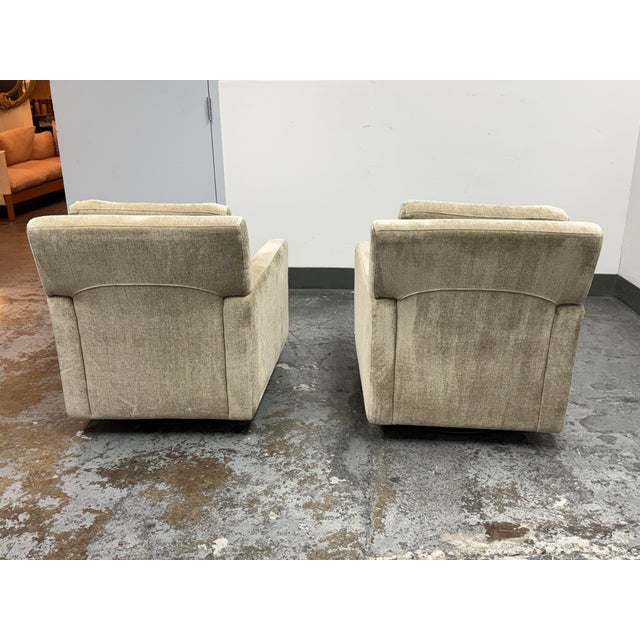 2020s Natuzzi Editions Inside C245 Fabric Swivel Chairs, Pair For Sale - Image 5 of 12