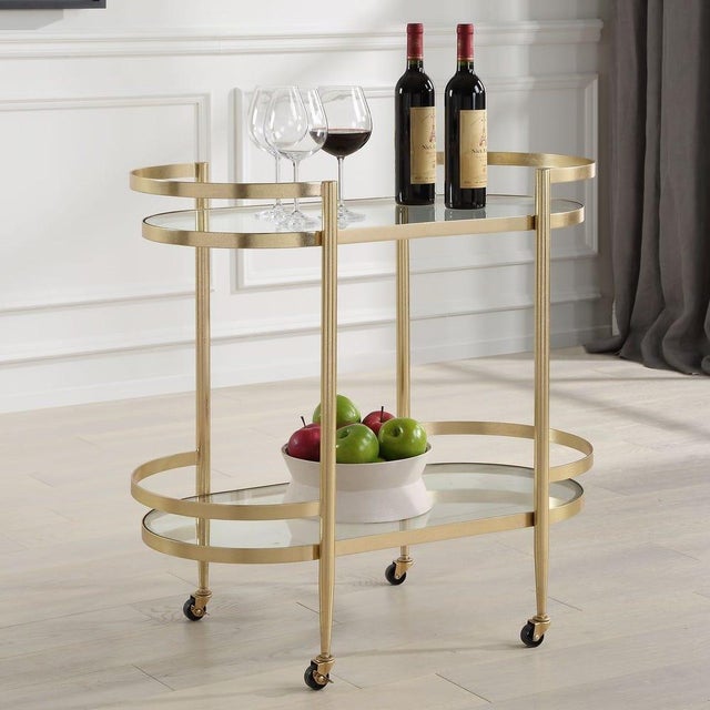 Not Yet Made - Made To Order New Glam Serving Cart For Sale - Image 5 of 7