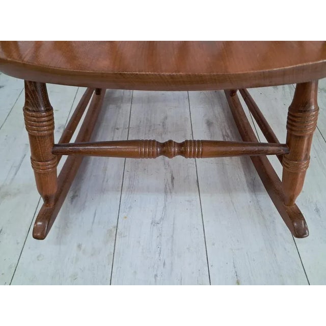 Brown Vintage Rocking Chair in Beech, 1980 For Sale - Image 8 of 14