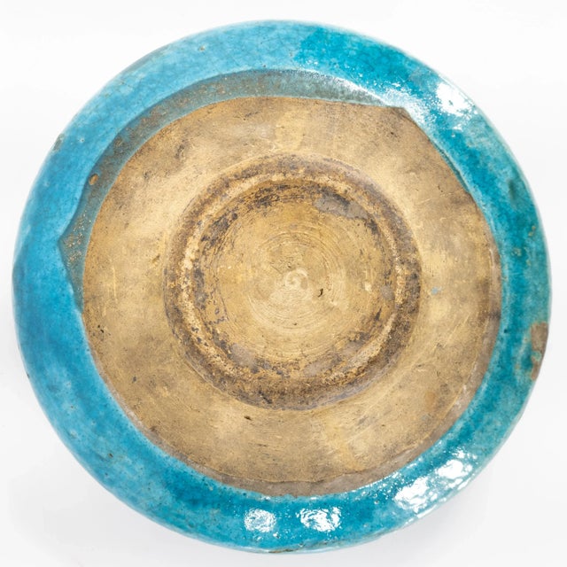 Early Persian Turquoise and Blue Kashan Bowl For Sale - Image 10 of 12