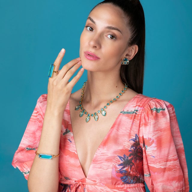 Lucille Ring, Light Blue, Size 5 For Sale - Image 9 of 9