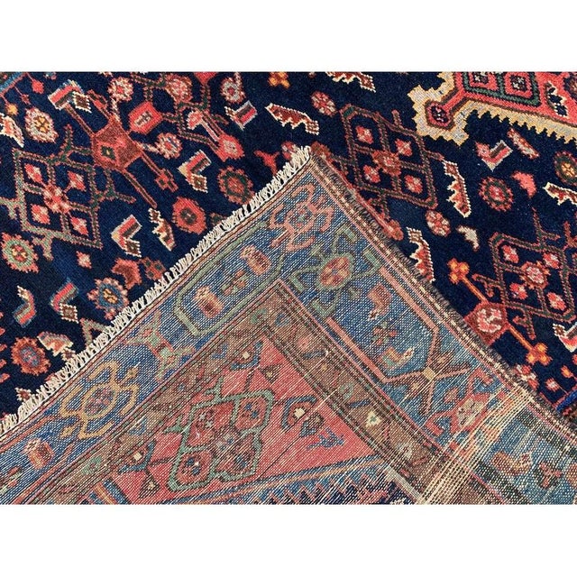 Authentic Hand Knotted Antique Hamidoun Wool Area Rug 6.3 X 3.10 Ft For Sale - Image 11 of 11