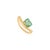 Contemporary VRJewels Natural Emerald Wave Solitaire Ring in 14k Yellow Gold Size 6 For Sale - Image 3 of 14