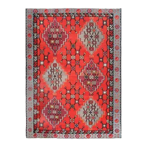 1940s Red Fine Hand Knotted Turkish Kilim