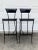 These is a pair of ARPER Italian bar stools with leather seats. The base is metal with curved stiletto legs. Very modern...