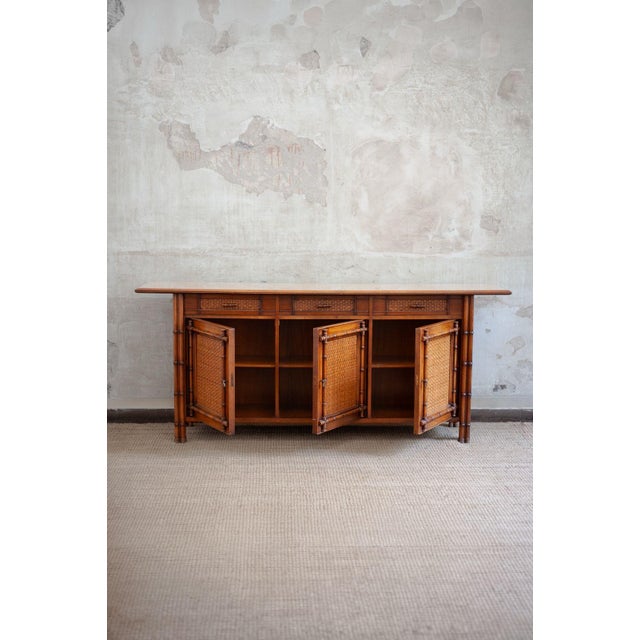 Vintage Sideboard in Faux Bamboo, 1980s For Sale - Image 6 of 9