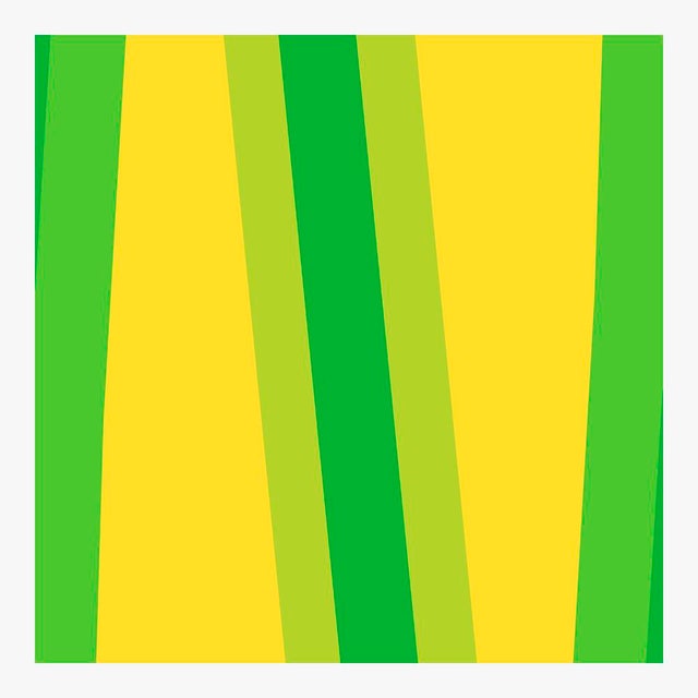 Mid-Century Modern Yellow and Green Transparencies Fine Art Print 42.5" X 60" by Liz Roache For Sale - Image 3 of 6