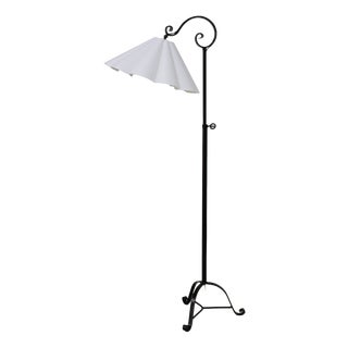 Art Deco Danish Tripod Floor Lamp in Wrought Iron, 1940s For Sale