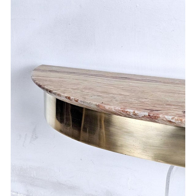 Italian Onyx and Brass Console Table, 1950s For Sale - Image 10 of 11