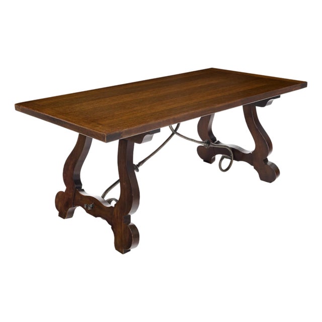 Antique, French Lyre Table, Solid Wood, Circa 1900 For Sale