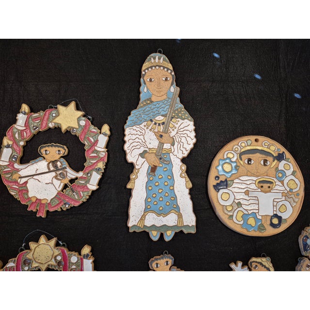 Late 20th Century Christmas Ceramic Ornaments Handcrafted by Benedictine Monks at St. Andrew's Abbey in California. For Sale - Image 5 of 9