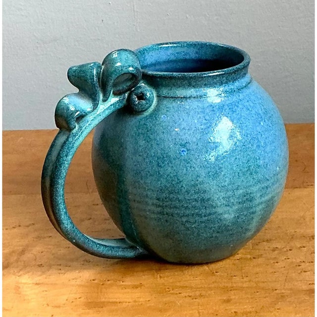 Vintage Blue Speckled Pottery Jug For Sale - Image 9 of 12