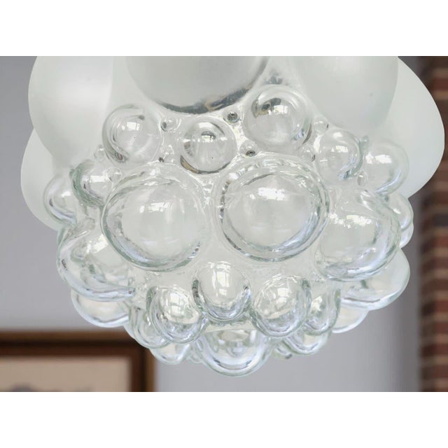 Metal Large Mid-Century Modern Frosted Bubble Glass Hanging Light, 1960s For Sale - Image 7 of 12
