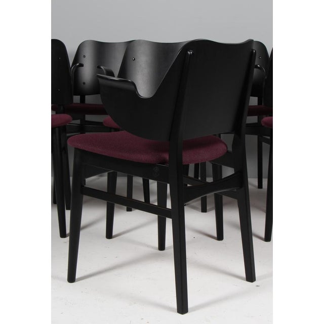 Wood Danish Armchair Model 107 Black Frame by Hans Olsen, 1960s, Set of 8 For Sale - Image 7 of 9