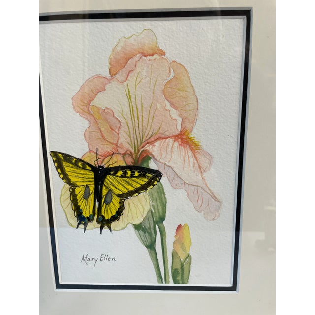 Mid-Century Modern Vintage Framed and Matted Watercolor Signed For Sale - Image 3 of 7
