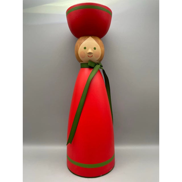 1970s Swedish Wooden Christmas Candle Holders- Set of 3 For Sale In San Diego - Image 6 of 8