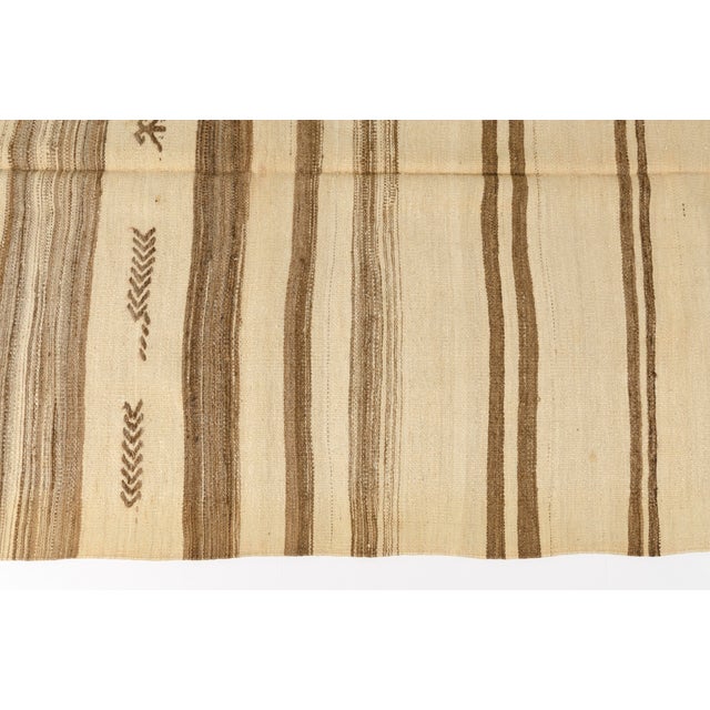 Vintage Neutral Striped Kilim For Sale - Image 9 of 10