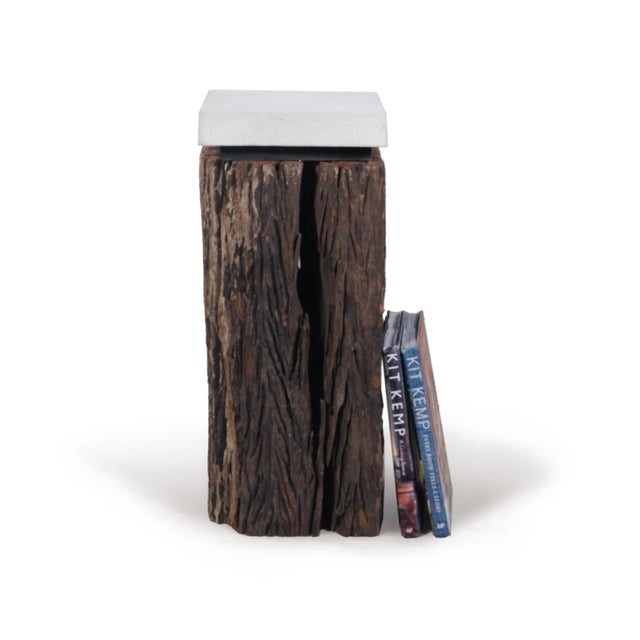 This end table is made from a mildly weathered canal posts that features beautiful fissures that add organic texture and...