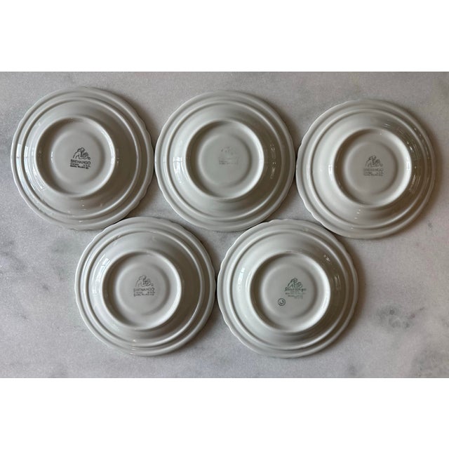 Red Vintage Mid-Century Modern Shenango Red Lattice & Fruit Pattern Small Plates - Set of 5 For Sale - Image 8 of 10