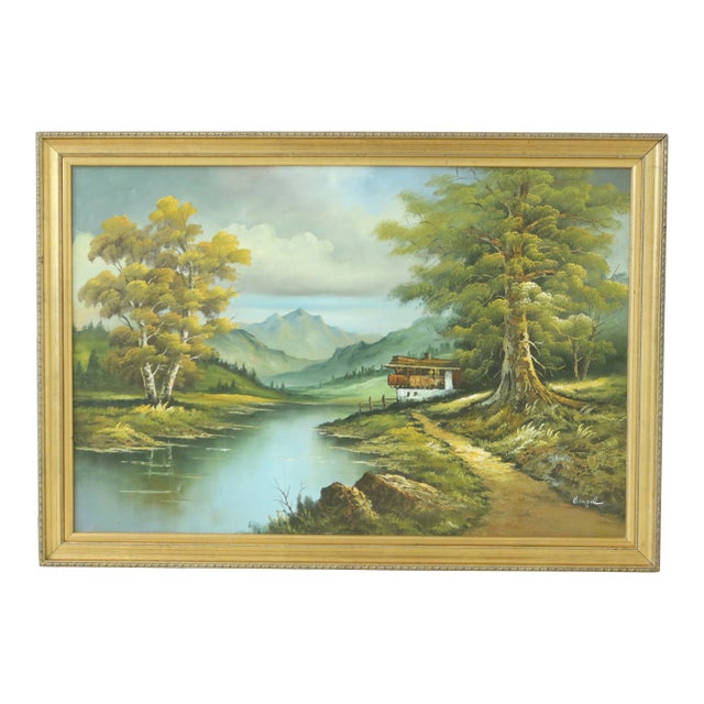 Bengel Artist Signed Framed Landscape Oil Painting on Canvas For Sale
