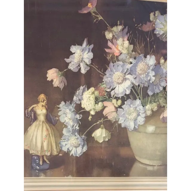 1930's English Still Life Botanical Print by British Artist Edwin Byatt in Original Gilt Wood Frame For Sale - Image 4 of 5