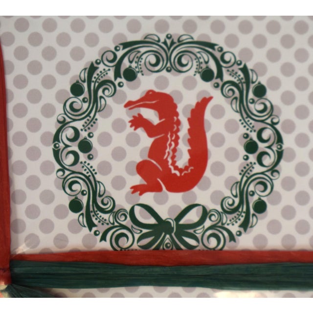 Traditional The Everglades Club Sealed Pack of Christmas Notepad Wreath Stationery (New W/ Red & Green Ribbon) For Sale - Image 3 of 3