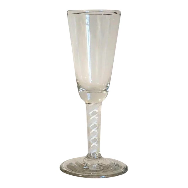 Early Double-Series Opaque Cotton Twist Stem Ale Glass For Sale
