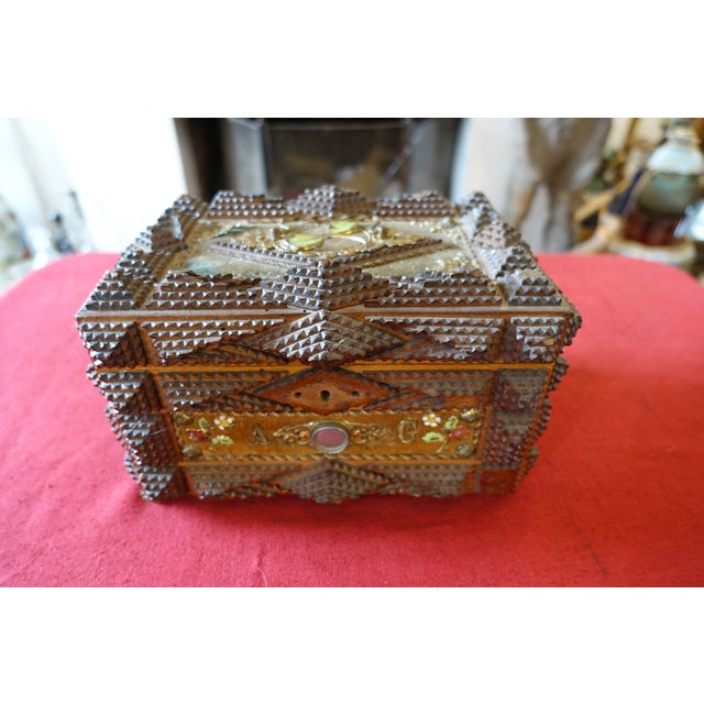 Tramp Art Sewing Box, 1920s For Sale - Image 10 of 10