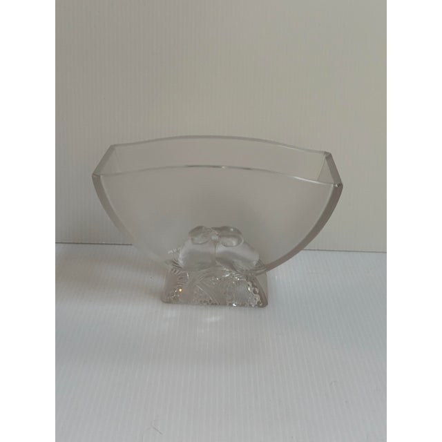 Glass 1938 Vintage Sign Verlys Frosted/Clear "Love Birds" Glass Vase For Sale - Image 7 of 17