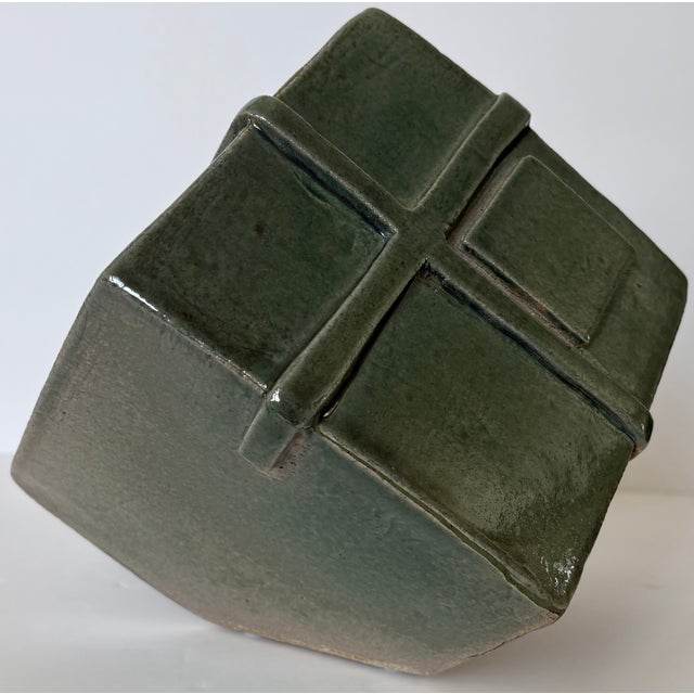 Tilted Abstract Cube Sculpture by Geo For Sale - Image 4 of 9