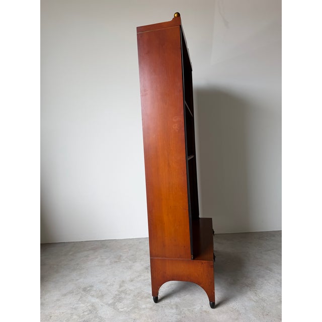 1960s Hollywood Regency Baker-Style One-Drawer Bookcase With Adjustable Shelves For Sale - Image 13 of 16