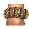 Bochic "Capri" Natural Ruby & Natural Peridot Bangle Set In 18K Gold & Silver For Sale - Image 16 of 18