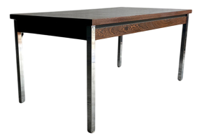 Mid-Century Belgian Dining Table with Chrome Legs, 1960s