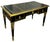 French French Louis XVI Style Lacquer, Gilt Bronze & Leather Top Desk / Writing Table For Sale - Image 3 of 8
