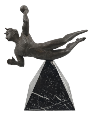 Bronze & Marble Man and Sport Sculpture by Angelo Maineri, 1999